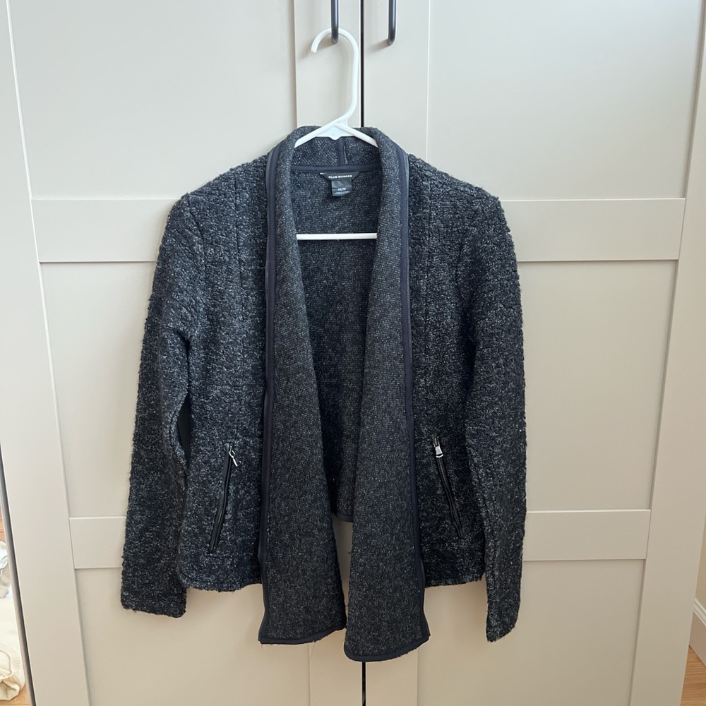 Club Monaco Charcoal Open Front Cardigan